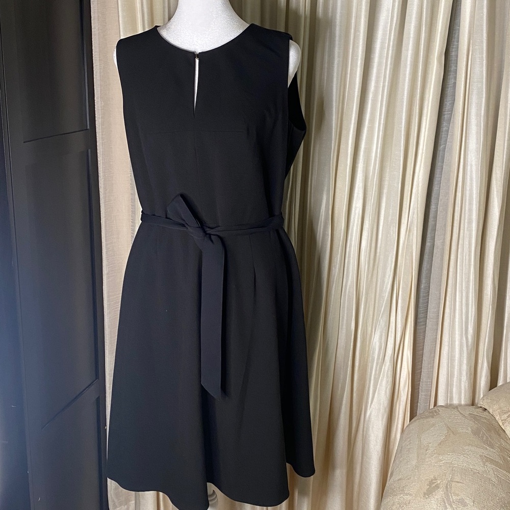 Calvin Klein A-Line Black Dress with Front keyhole